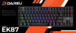 Bàn phím cơ Gaming DAREU EK87 - Black (MULTI-LED, Blue/ Brown switch)