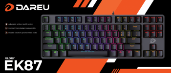Bàn phím cơ Gaming DAREU EK87 - Black (MULTI-LED, Blue/ Brown switch)